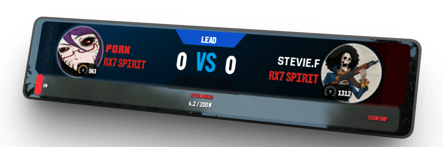ProjectD Battle HUD — matchmaking and 1v1 scoreboard